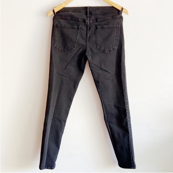 $5 $5 $5 Free People Black Wash High Waist Skinny Zip Fly Denim Jeans Sz 28 - Picture 5 of 5